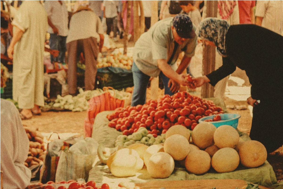 Vegetable market in Morocco