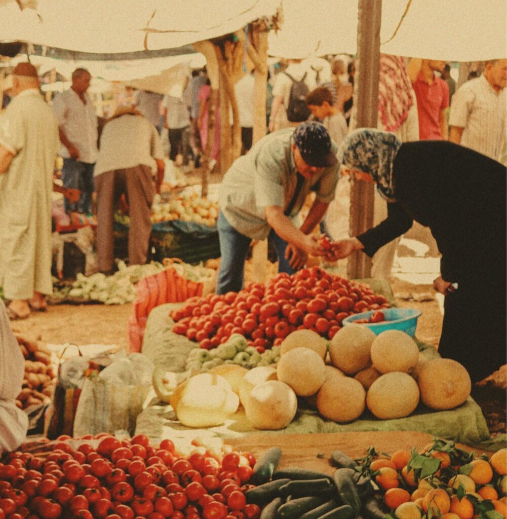 Vegetable market in Morocco