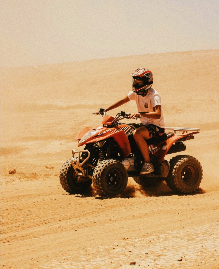 A person on a quad bike